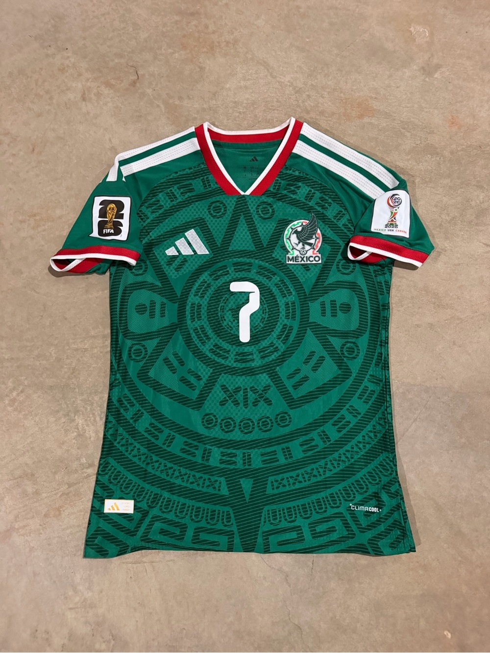 adidas Green Mexico World Cup Soccer Jersey with Red & White Trim